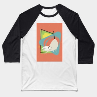 Mid-century modern cat design Baseball T-Shirt